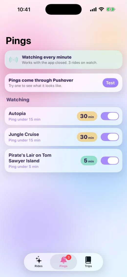 Rides you are watching
